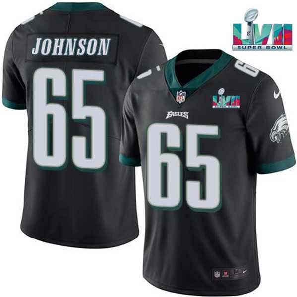 Men & Women & Youth Philadelphia Eagles #65 Lane Johnson Black Super Bowl LVII Patch Vapor Untouchable Limited Stitched Jersey->philadelphia eagles->NFL Jersey